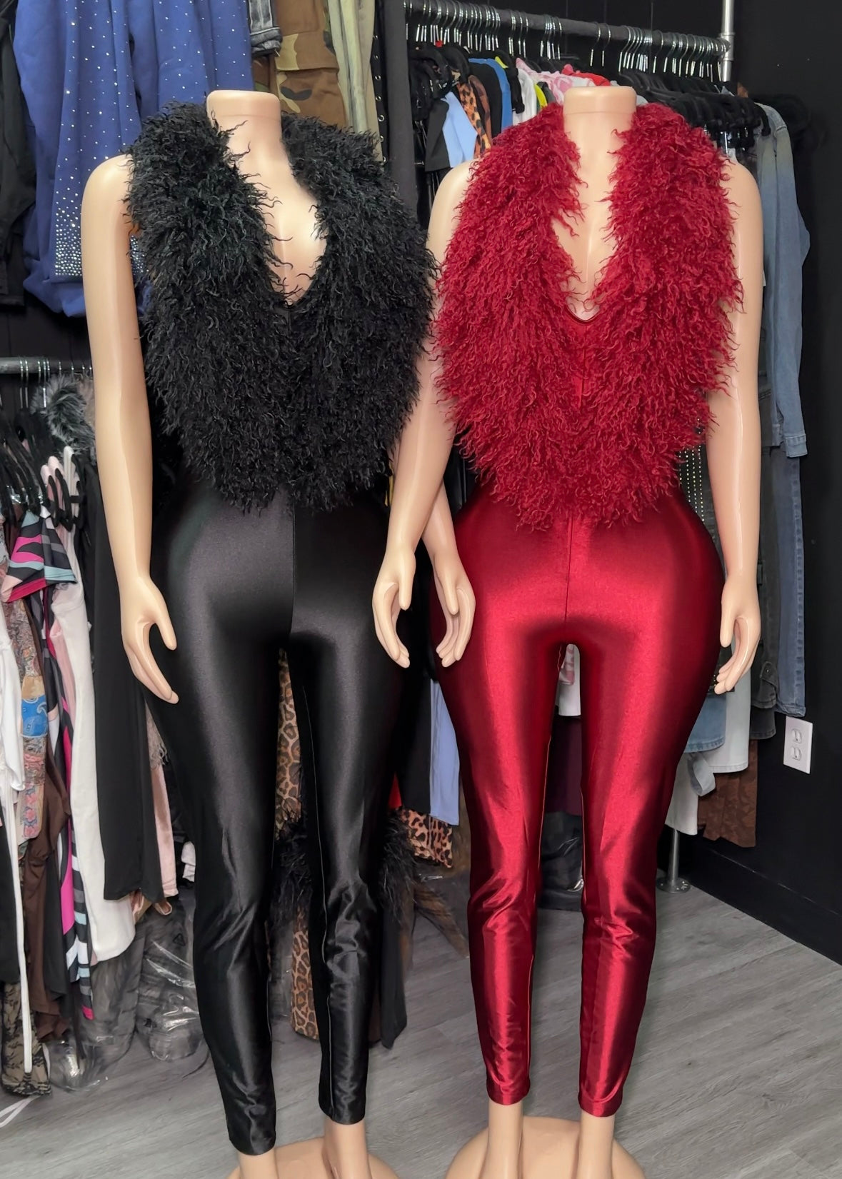 Mongolian Fur Jumpsuit