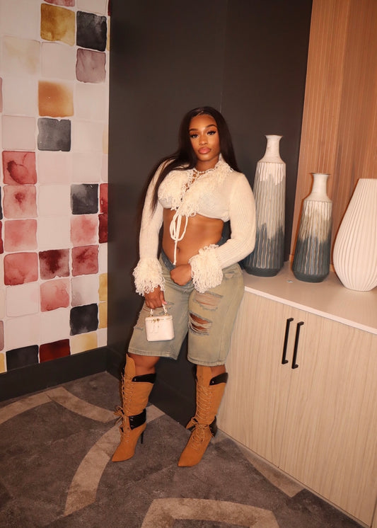 Cropped Knit Sweater