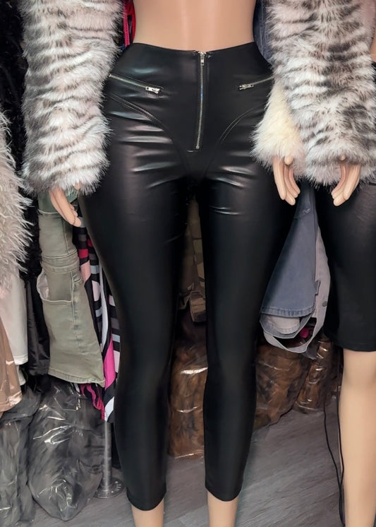 Leather Zip Up Pants