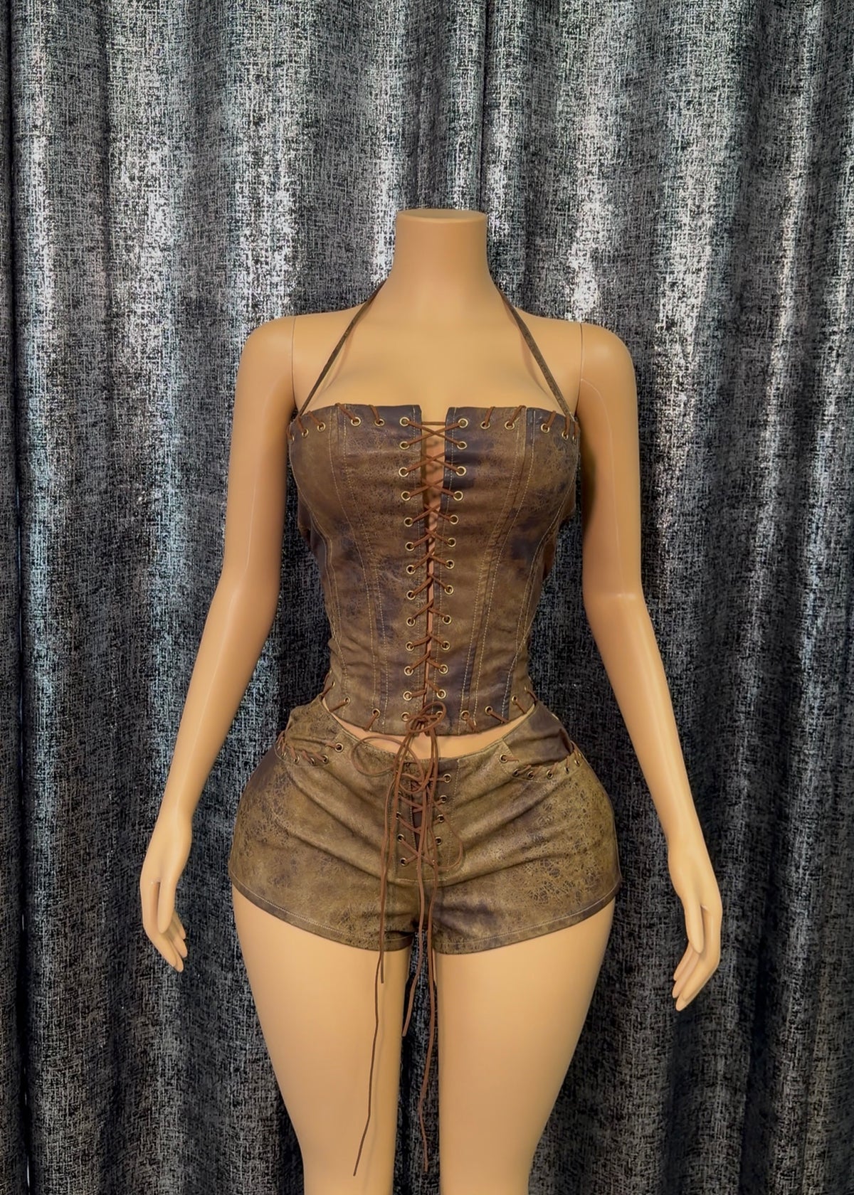 Rodeo Leather Shorts Set