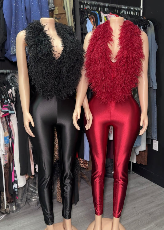 Mongolian Fur Jumpsuit