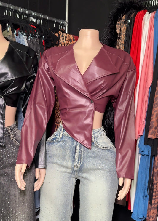 Cropped Leather Jacket