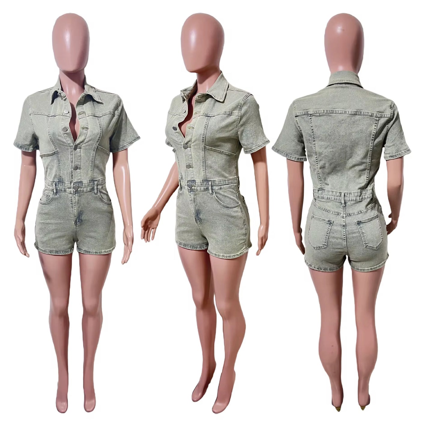 Denim Romper