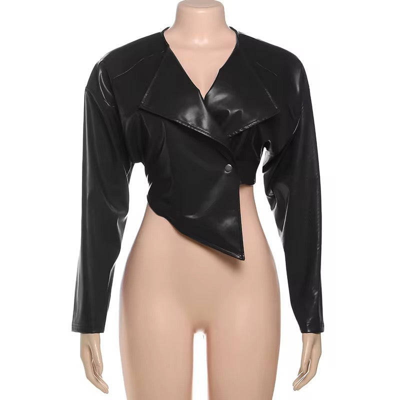 Cropped Leather Jacket